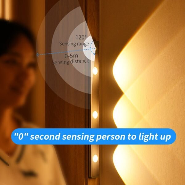 Motion Sensor Lamp Under The Cabinet Dimmable Cabinet Lamp Rechargeable Magnetic Suction Installation Kitchen Night Light Wardrobe Lamp - Image 11