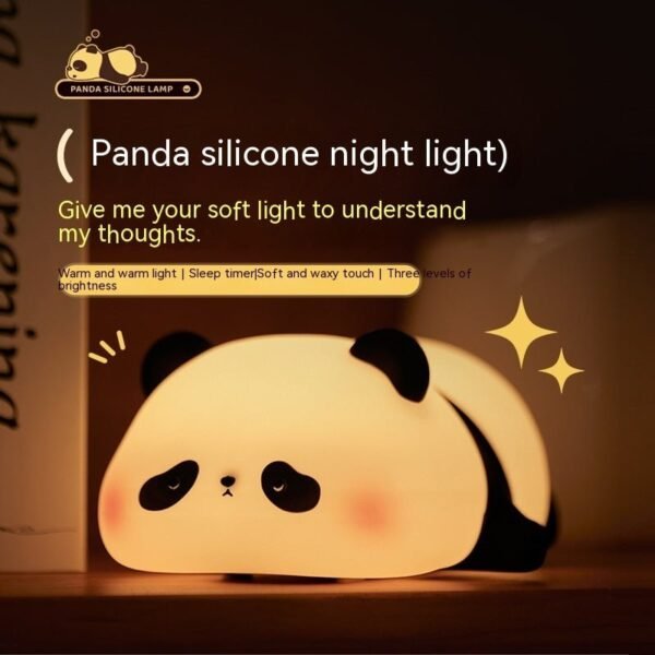 Panda Night Lights For Kids Cute Animal Silicone Timing Rechargeable Lamp Cartoon Panda Bedroom Decoration Kids Boys Girls Gift - Image 4