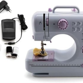 Mini Sewing Machine Portable Sewing Machine for Beginners Adults, Electric Handwork Speed Crafting Mending Machine Electric Overlock Sewing Machines for Sewing Silk Denim Wool Leather