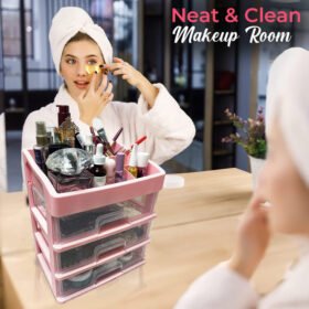 Makeup Organizer with transparent 3 Drawers
