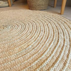 Handmade Palm Round Rug 100% Natural Bohemian Decor